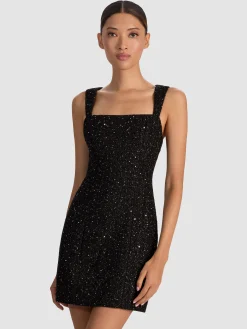 Alice and Olivia KERIA EMBELLISHED TWEED MINI DRESS