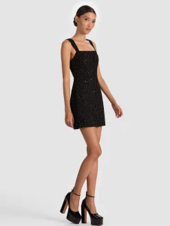Alice and Olivia KERIA EMBELLISHED TWEED MINI DRESS