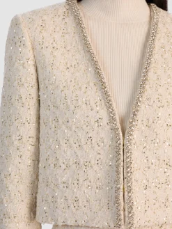 Alice and Olivia KIDMAN EMBELLISHED TWEED JACKET