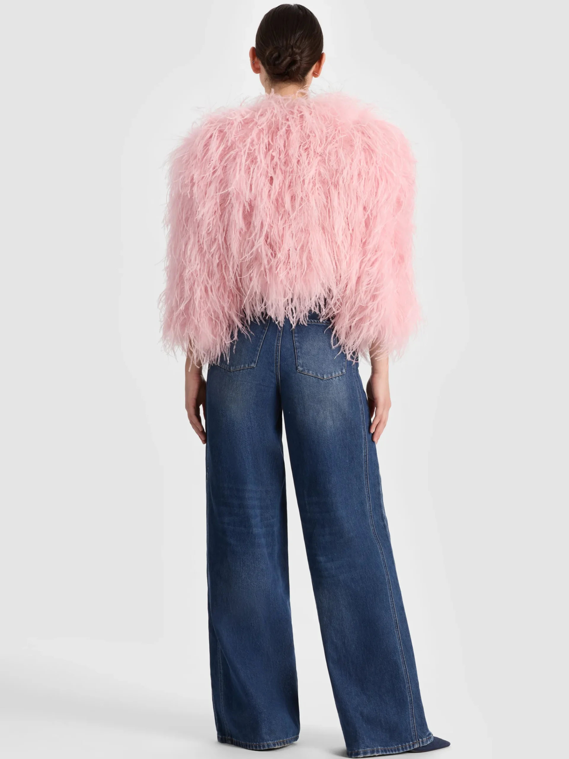 Alice and Olivia KIDMAN FEATHERED JACKET