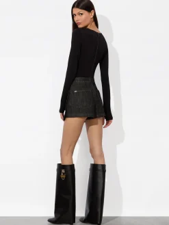 Alice and Olivia LAKELYN DENIM SKORT