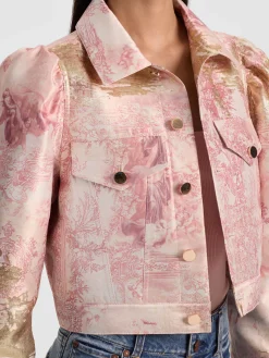 Alice and Olivia LANA PUFF SLEEVE JACKET