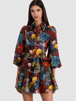 Alice and Olivia LILY MINI SHIRT DRESS