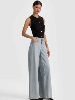 Alice and Olivia LOLY BUTTON FRONT CASHMERE VEST