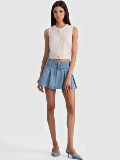 Alice and Olivia LOLY BUTTON FRONT CASHMERE VEST