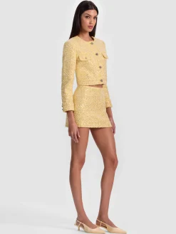 Alice and Olivia LORIE EMBELLISHED TWEED JACKET
