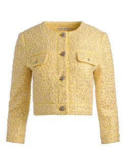 Alice and Olivia LORIE EMBELLISHED TWEED JACKET