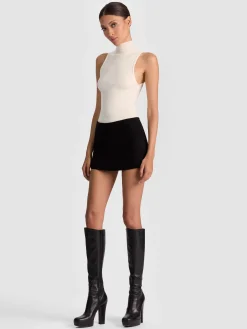 Alice and Olivia MACE SUEDE MINI SKORT