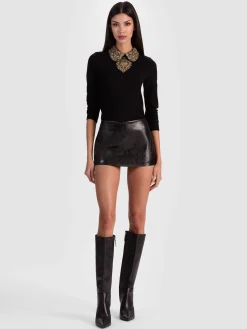 Alice and Olivia MACE VEGAN MINI SKORT