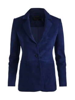 Alice and Olivia MACEY SUEDE FITTED BLAZER