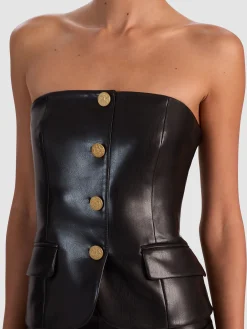Alice and Olivia MADISON VEGAN BUSTIER TOP