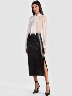 Alice and Olivia MAEVE VEGAN MIDI SKIRT