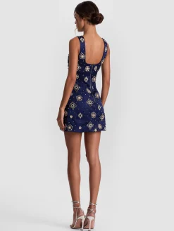 Alice and Olivia MANDY EMBELLISHED MINI DRESS