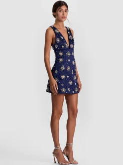 Alice and Olivia MANDY EMBELLISHED MINI DRESS