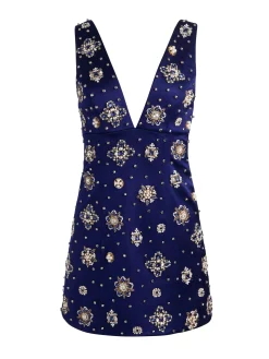 Alice and Olivia MANDY EMBELLISHED MINI DRESS