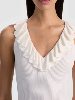 Alice and Olivia MARNIE RUFFLE TANK
