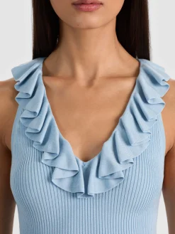 Alice and Olivia MARNIE RUFFLE TANK