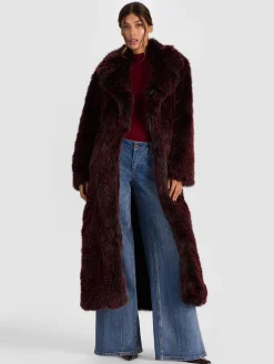 Alice and Olivia MARVIN FAUX FUR MAXI COAT