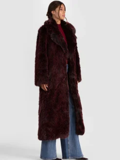 Alice and Olivia MARVIN FAUX FUR MAXI COAT