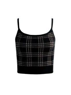 Alice and Olivia MAUDE PLAID BRALETTE