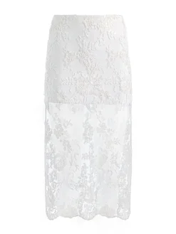 Alice and Olivia MEDINE EMBELLISHED LACE MIDI SKIRT