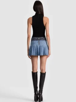 Alice and Olivia MERA DENIM MINI SKIRT