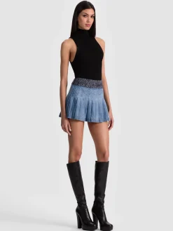 Alice and Olivia MERA DENIM MINI SKIRT