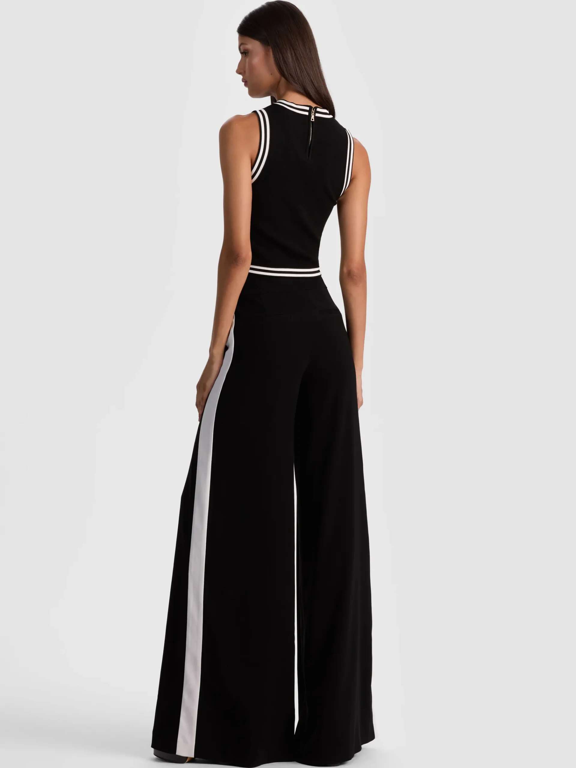 Alice and Olivia NESSI TROUSER WITH SIDE STRIPE