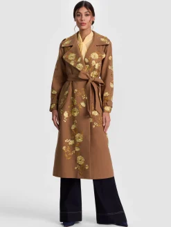 Alice and Olivia NEVADA EMBROIDERED TRENCH COAT