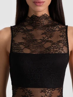 Alice and Olivia NICHOL LACE MINI DRESS