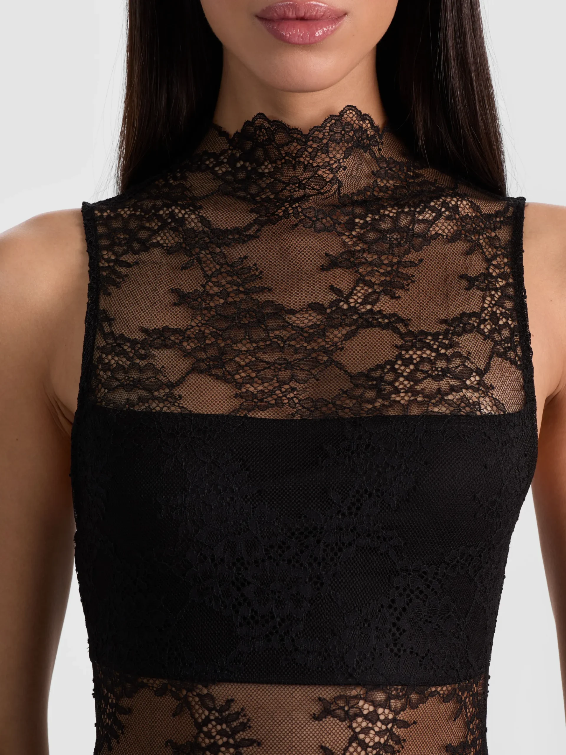 Alice and Olivia NICHOL LACE MINI DRESS