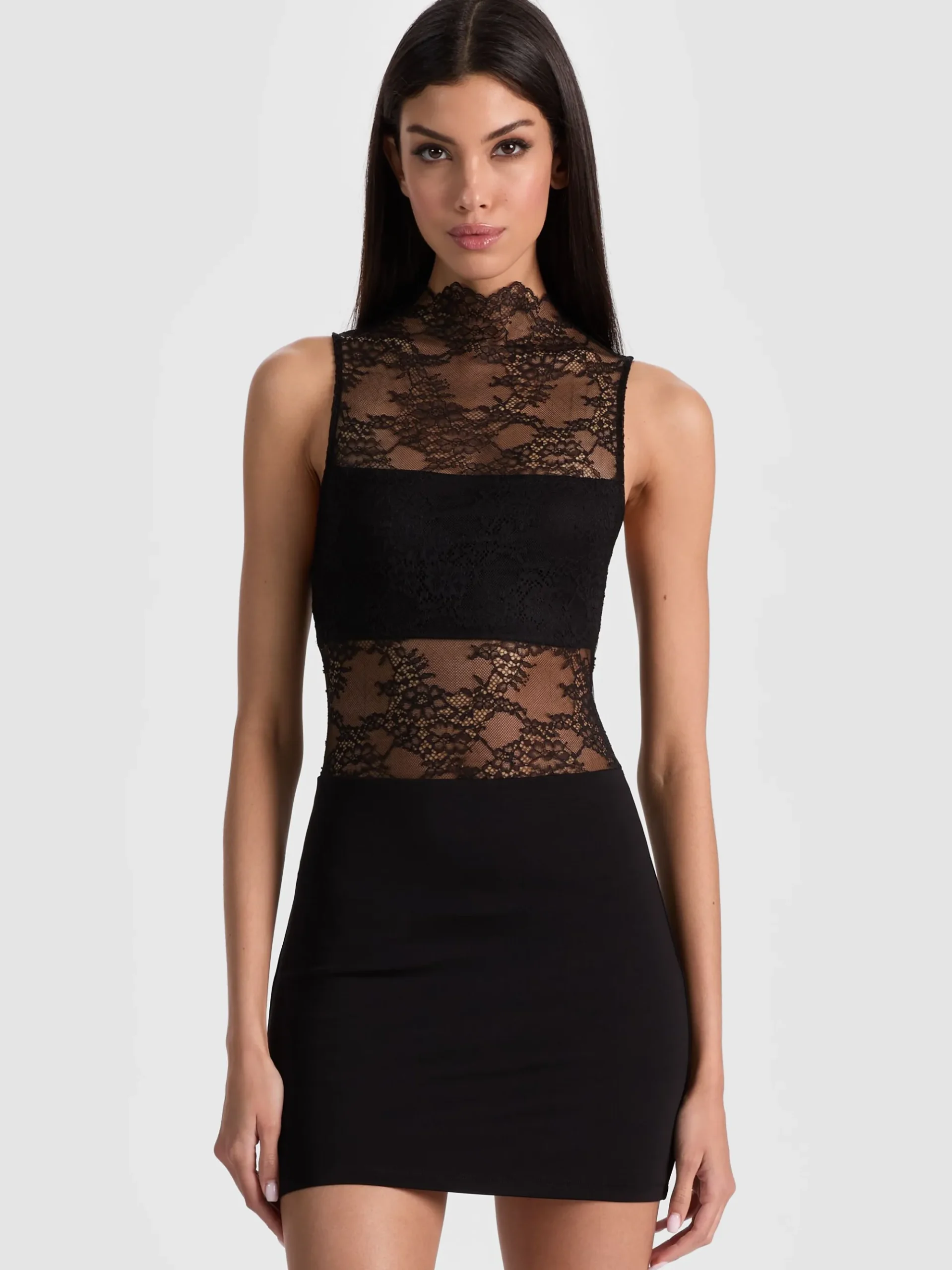 Alice and Olivia NICHOL LACE MINI DRESS
