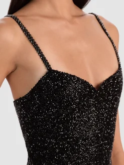 Alice and Olivia NINA EMBELLISHED BUSTIER TOP