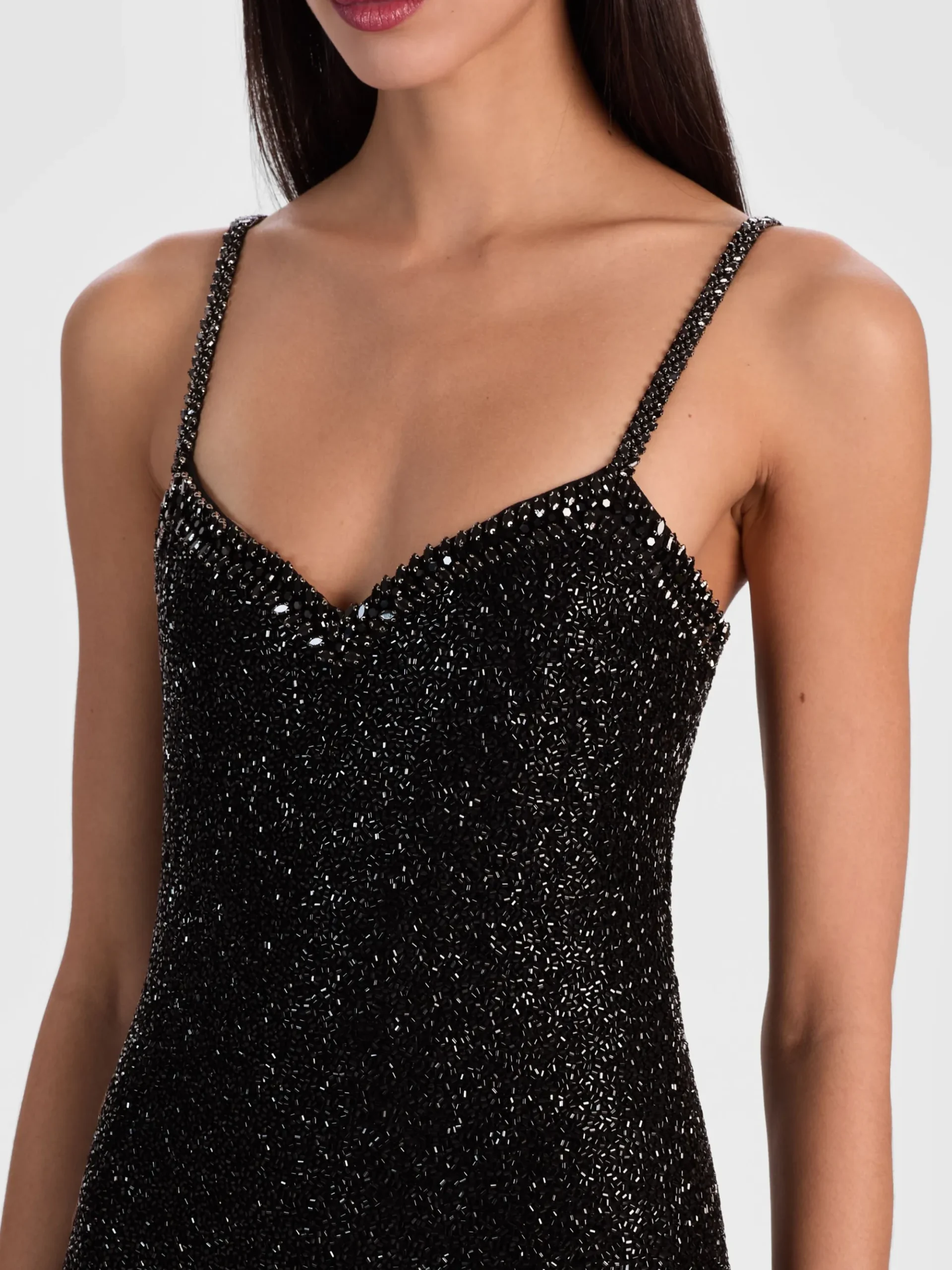 Alice and Olivia NINA EMBELLISHED MAXI DRESS