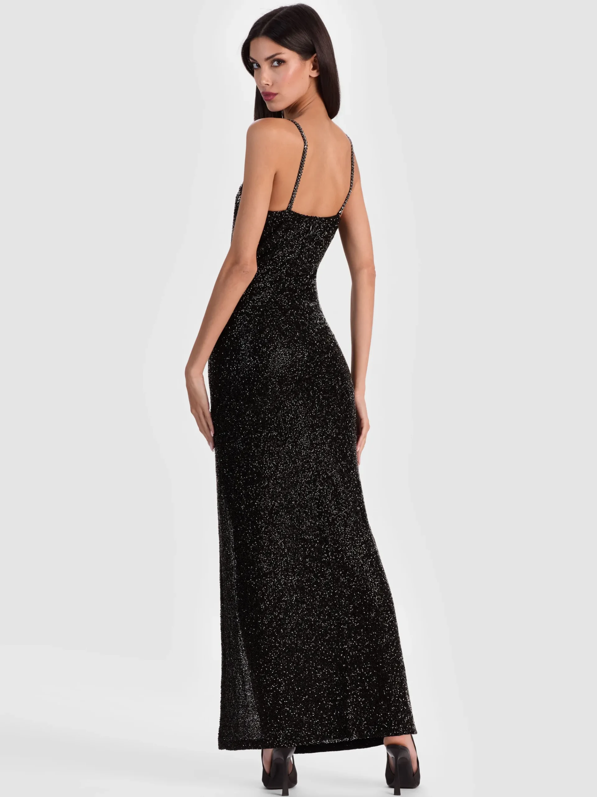 Alice and Olivia NINA EMBELLISHED MAXI DRESS