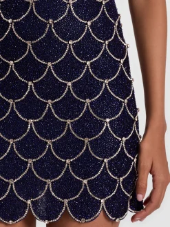 Alice and Olivia NINA EMBELLISHED MINI DRESS