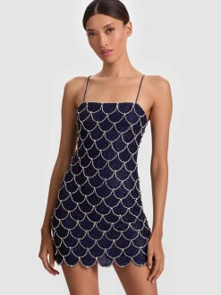 Alice and Olivia NINA EMBELLISHED MINI DRESS