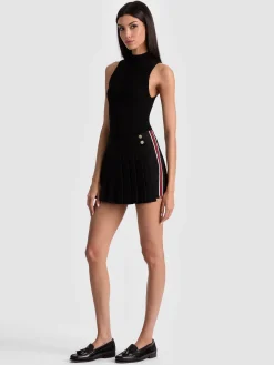 Alice and Olivia NOAH SKORT WITH SIDE STRIPE