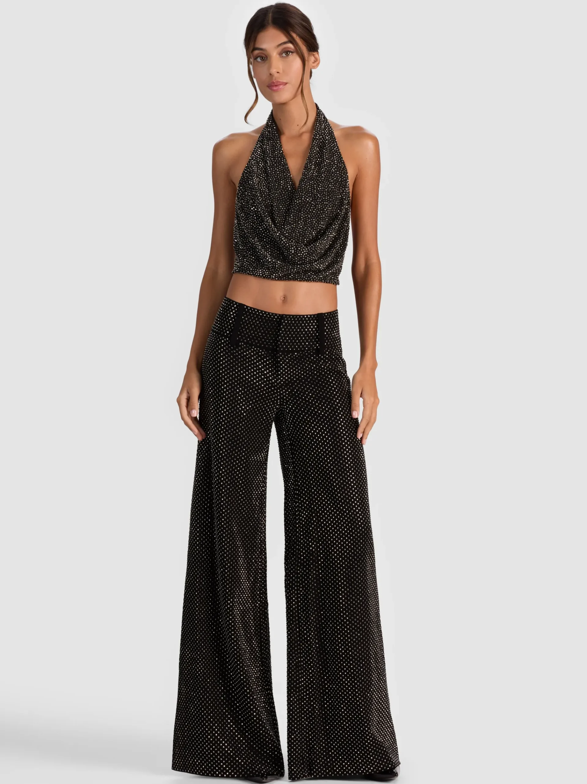 Alice and Olivia OLIVIA EMBELLISHED WIDE LEG PANT