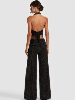 Alice and Olivia OLIVIA EMBELLISHED WIDE LEG PANT