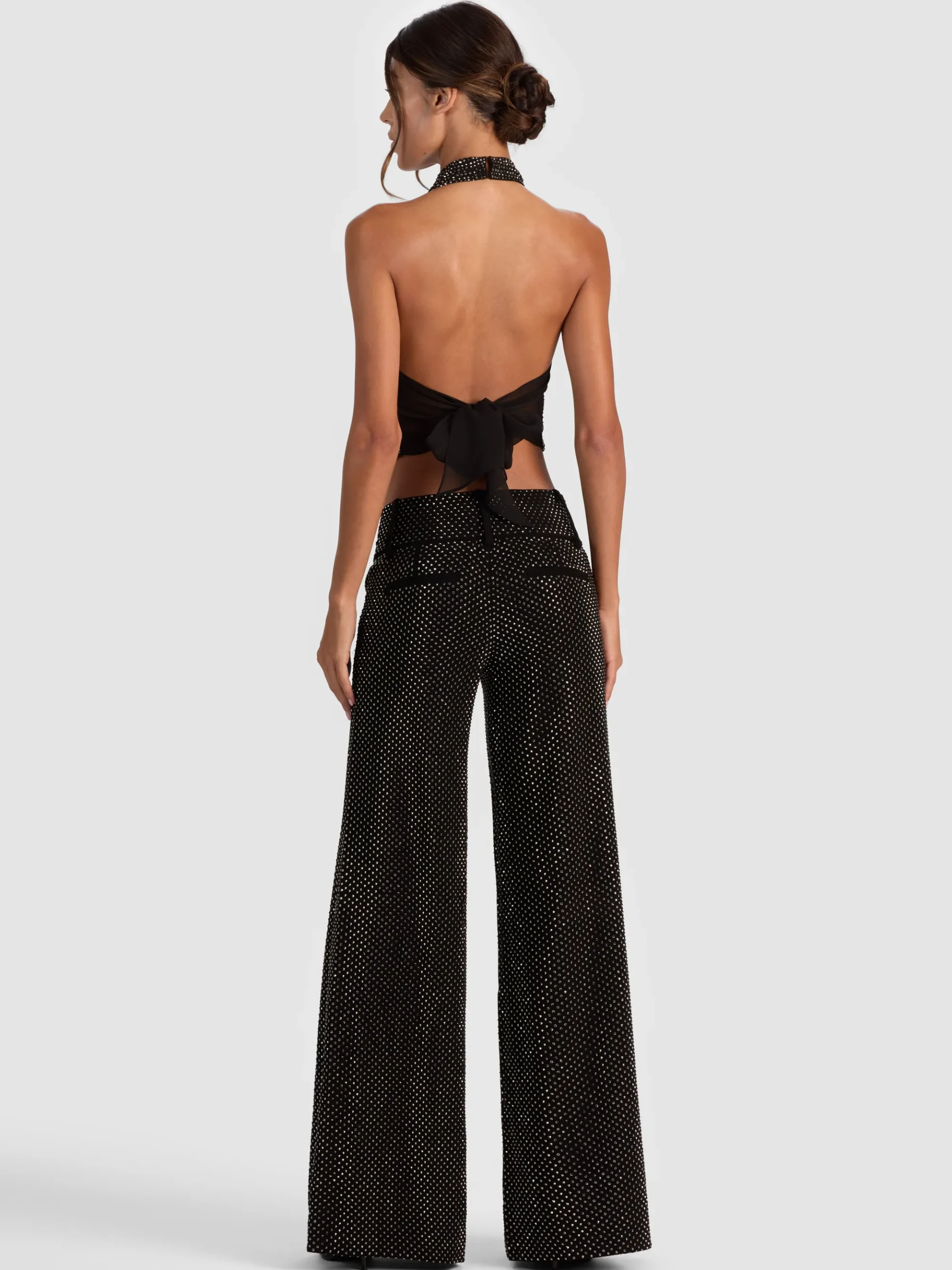 Alice and Olivia OLIVIA EMBELLISHED WIDE LEG PANT