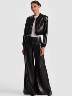 Alice and Olivia OLIVIA VEGAN WIDE LEG PANT