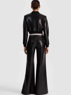 Alice and Olivia OLIVIA VEGAN WIDE LEG PANT