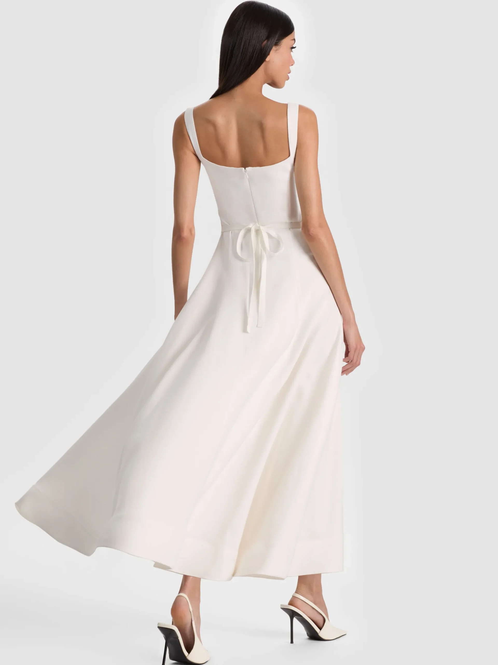 Alice and Olivia POLLY FLARED MIDI DRESS