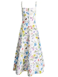 Alice and Olivia POLLY FLARED MIDI DRESS