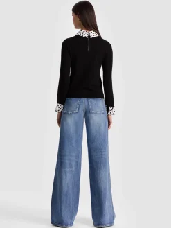 Alice and Olivia PORLA STACEFACE COLLARED SWEATER