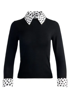 Alice and Olivia PORLA STACEFACE COLLARED SWEATER