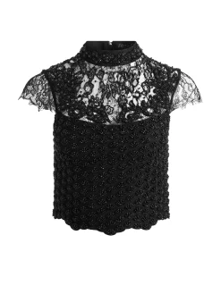 Alice and Olivia PRIA EMBELLISHED TOP