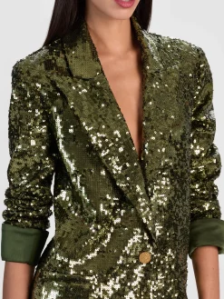 Alice and Olivia QUINCY SEQUIN BLAZER