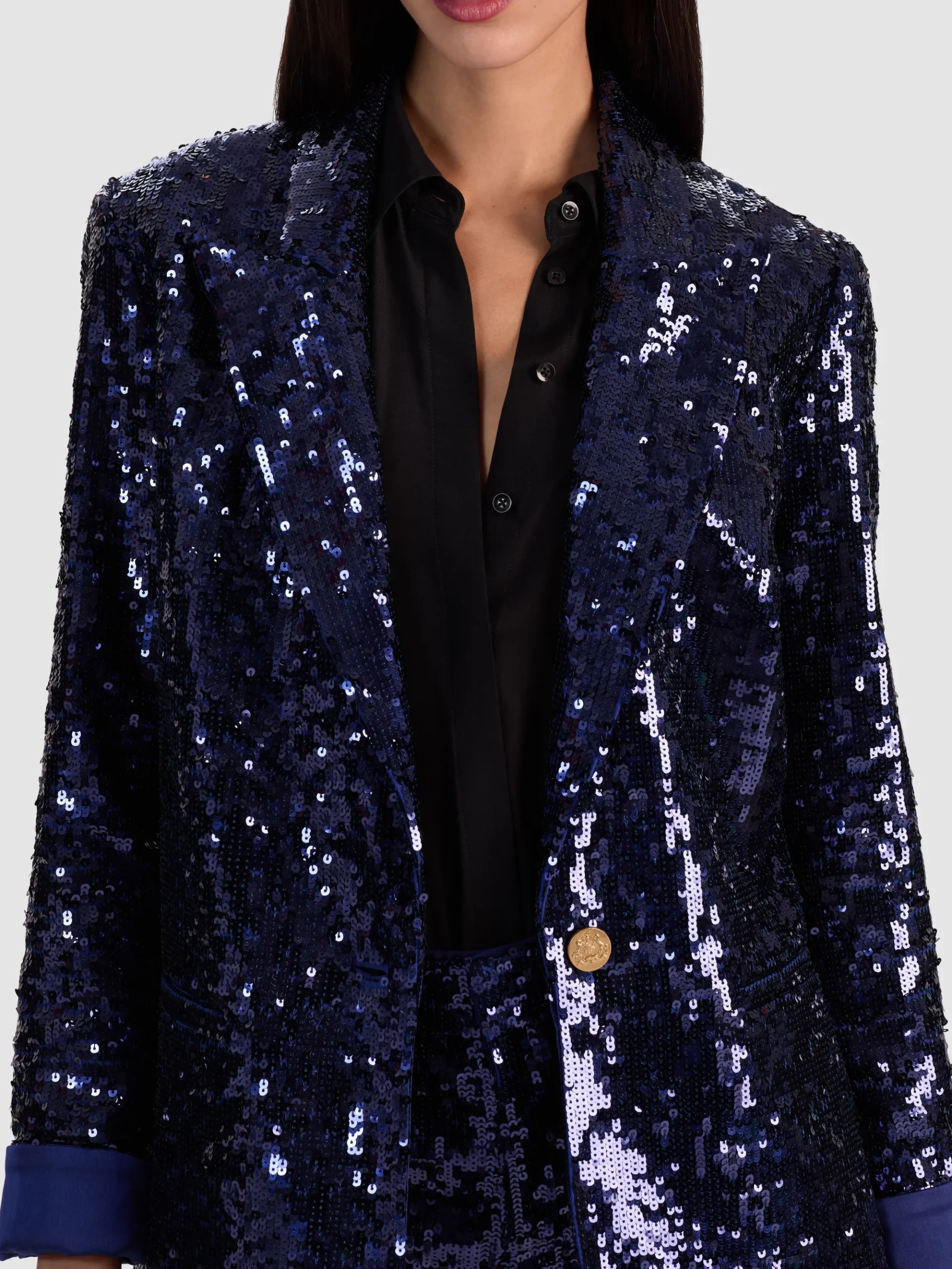 Alice and Olivia QUINCY SEQUIN BLAZER